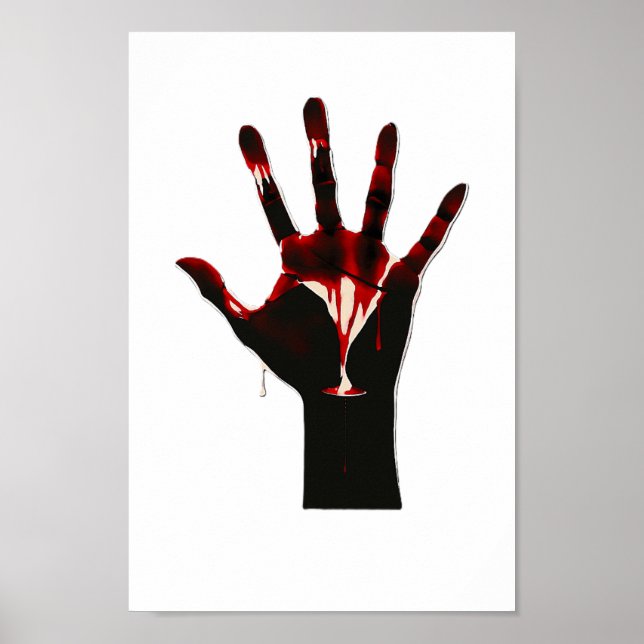 Poster Crimson Flow – Expressão Gráfica da Mão (Frente)