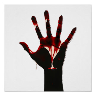 Pôster Crimson Flow – Graphic Hand Expression