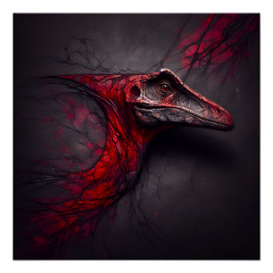 Pôster Crimson Fossil Descoberto - AI Genius