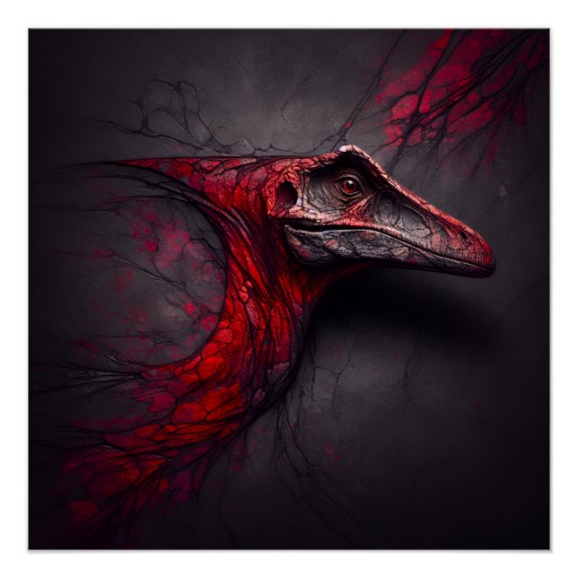 Pôster Crimson Fossil Descoberto - AI Genius (Frente)