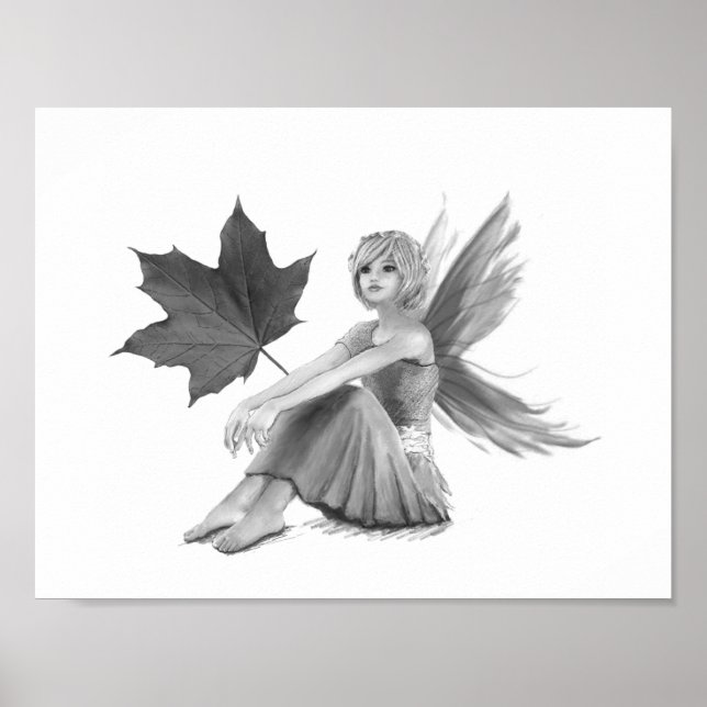 Poster Crimson King Maple Fairy com Folha (Frente)
