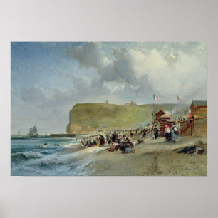 Pôster Crinolinas na praia, Fecamp, 1871