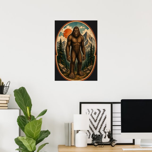 Poster Cripta de Aquarela do Guardião da Montanha do Pé G (Escritório em casa)