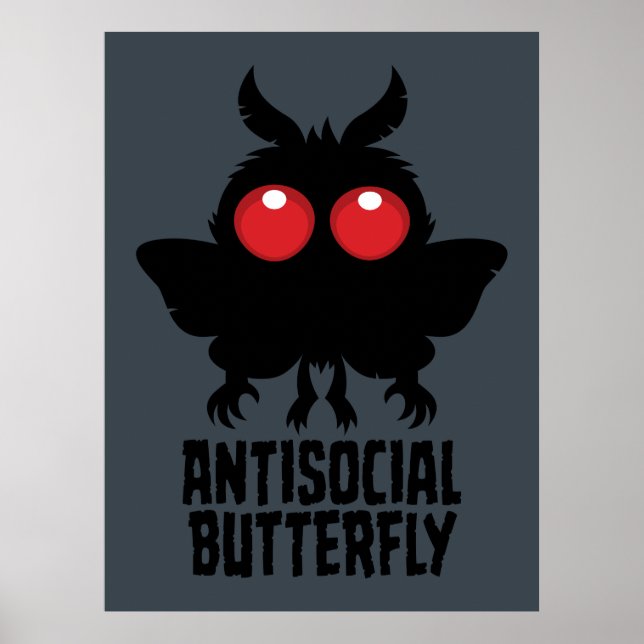 Poster Criptídeo Borboleta Antissocial Mothman (Frente)