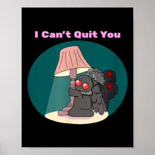 Poster Criptídeo Mothman Fofo Não Posso Parar Humor Gótic