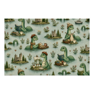 Pôster Críptidos Aconchegantes Nessie Monstro do Lago Nes