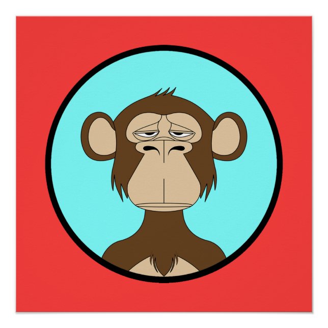 Pôster Criptomoeda de Arte de Macaco Entediado (Frente)