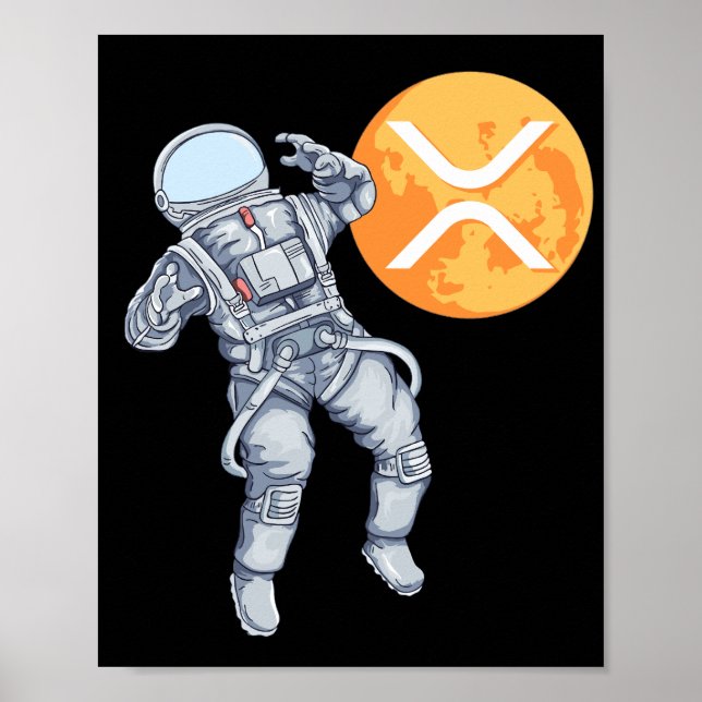 Poster Criptomoeda XRP Ripple - Astronauta de Criptografi (Frente)