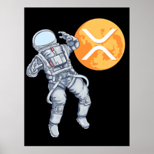 Poster Criptomoeda XRP Ripple - Astronauta de Criptografi