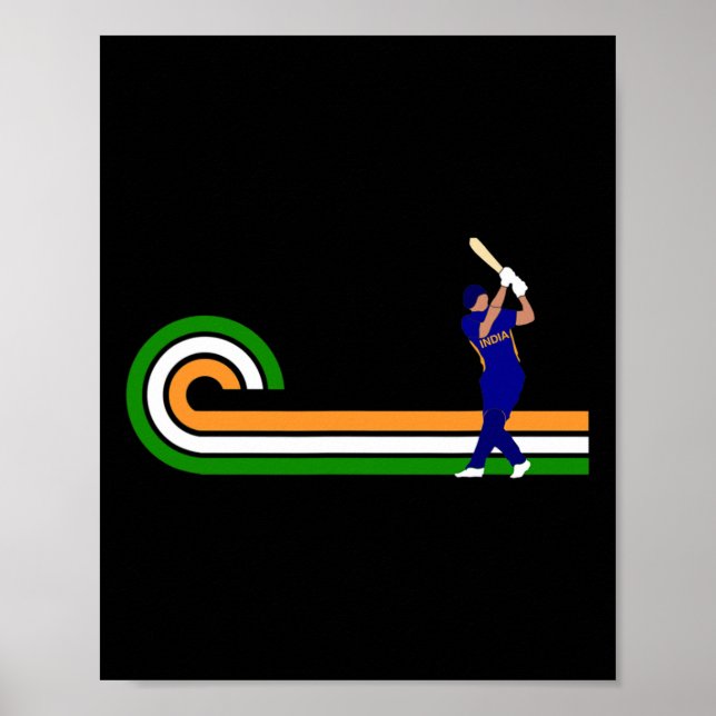 Poster Críquete Índia Para Jogadores de Críquete E Cr Ind (Frente)