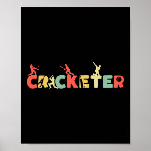 Poster Críquete retrô - Clube de jogador Tsman Árbitro Vi