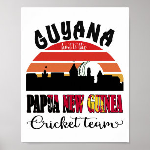 Poster Críquete T20 Guiana Hospeda a Críquete da Nova Zel