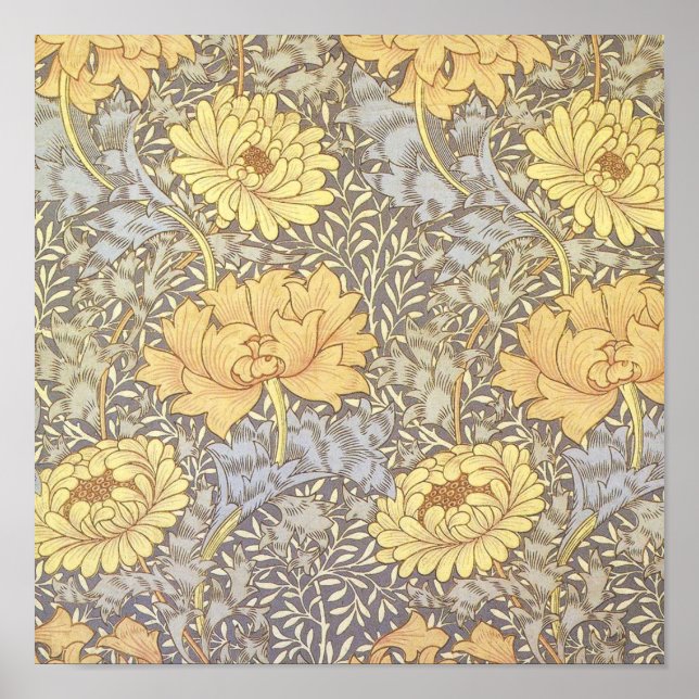 Poster Crisântemo Flores Mãe William Morris (Frente)
