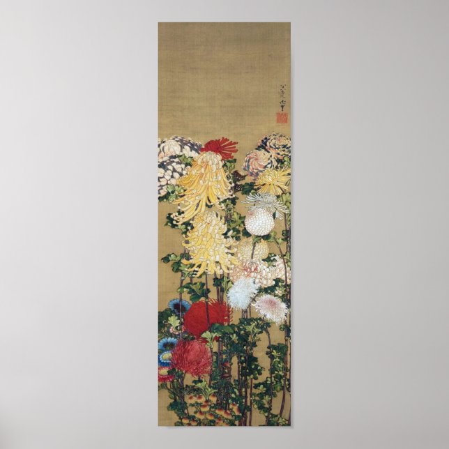 Poster Crisântemo, Hokusai (Frente)
