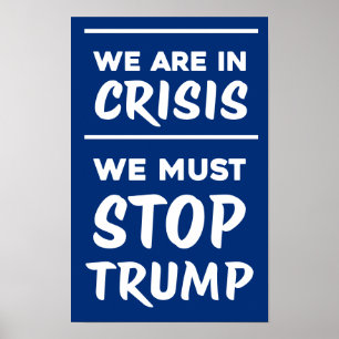 Poster CRISE Anti-Trump Azul Protesto