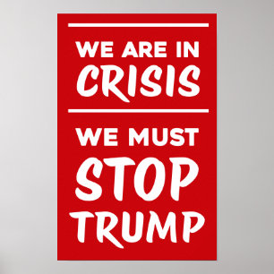 Poster CRISIS Anti-Trump Vermelho Protesto