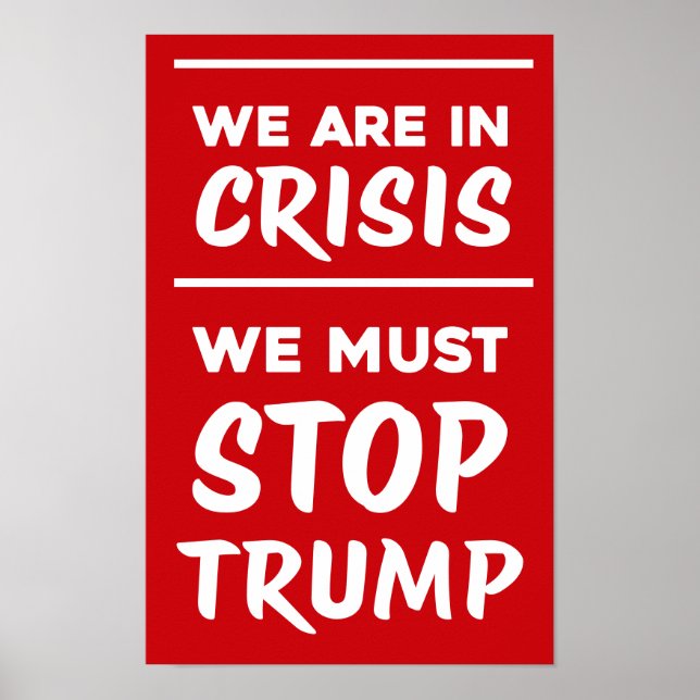 Poster CRISIS Anti-Trump | Vermelho | Protesto (Frente)