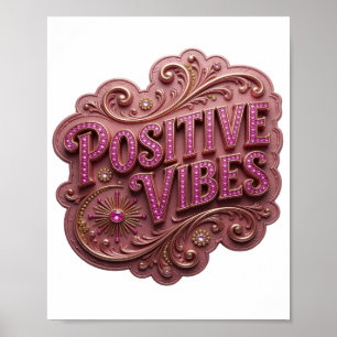 Poster Crisp Pink VIBRAÇÕES POSITIVAS