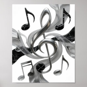 Poster Crisp Silver MÚSICA EM MOVIMENTO Design de Slogan
