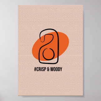 Poster Crisp & Woody Hotel Porta Pingente - Minimalista R