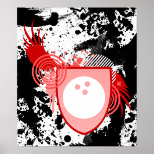 Pôster crista de boliche de alta fidelidade