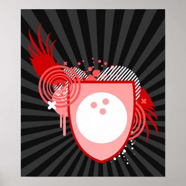 Pôster crista de boliche hi-fi (Frente)