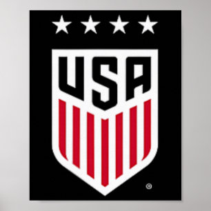 Poster Crista Frontal Usa Soccer Azul-Marinho Licenciado