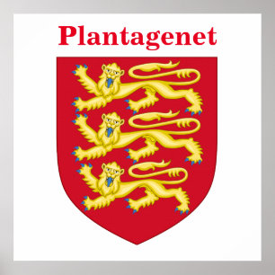 Poster Crista real de Plantagenet com texto