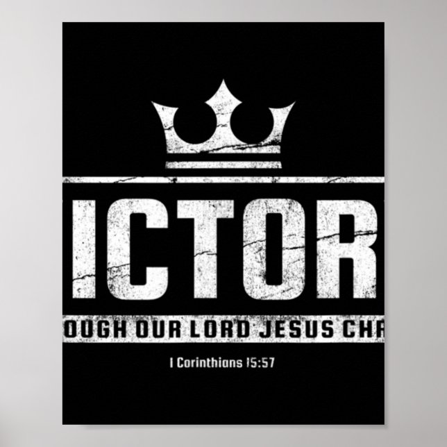 Poster Cristã T Shirt Men | Vitória Em Jesus Bib (Frente)