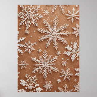 Poster Cristais Invernosos Dourados