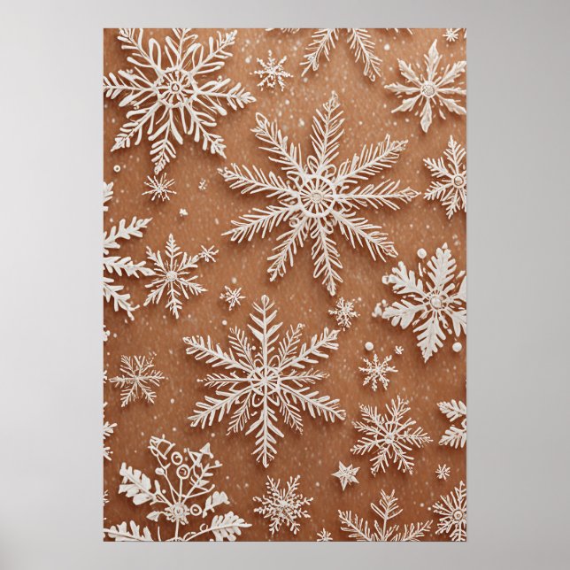 Poster Cristais Invernosos Dourados (Frente)