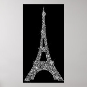 Poster Cristais Paris de Swarovski das cinzas de prata da
