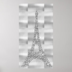 Pôster Cristais Paris de Swarovski das cinzas de prata da