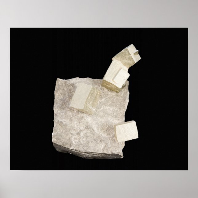 Poster Cristais Pyrite em Shale (Frente)