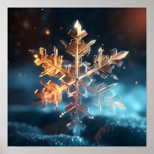 Poster Cristal de flocos de neve de férias