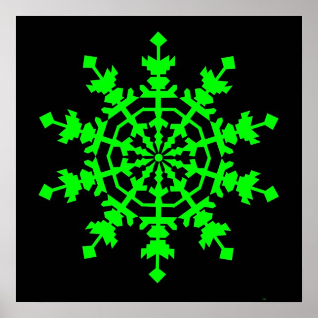 Poster Cristal de Gelo - Verde (Frente)