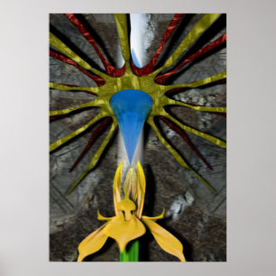 Pôster cristal e flor