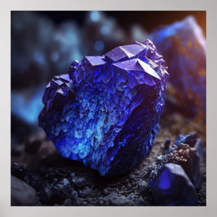 Poster Cristal Inspirado em Tanzanita Violeta Azul