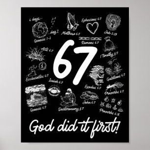 Poster Cristão 6 7 Meme Seis Sete 67 Versículo da Bíblia 