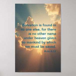 Poster cristão Atos 4:12 "Sem Outro Nome"