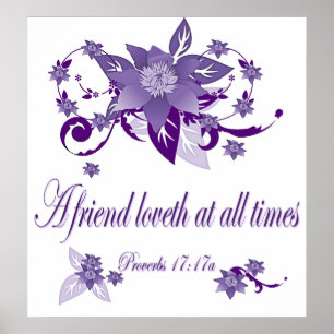 Poster cristão com escritura Poverbs 17