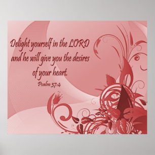 Poster cristão com o 37:4 do salmo do verso da