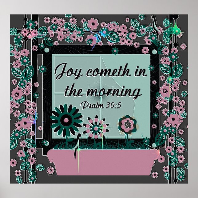 Poster cristão com salmo verso Bíblia 30:5 (Frente)
