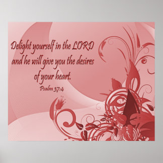 Poster cristão com salmo verso Bíblia 37:4