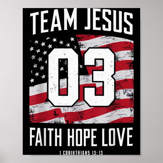 Poster Cristão - Equipe Jesus 03 Fé Esperança Amor  (Frente)