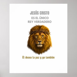 Pôster Cristão Leão de Judá Jesus Rei Verdadeiro