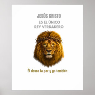Pôster Cristão Leão de Judá Jesus Rei Verdadeiro