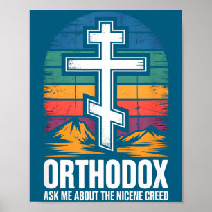 Poster Cristão Ortodoxo Pergunte-me Sobre o Credo Niceno 