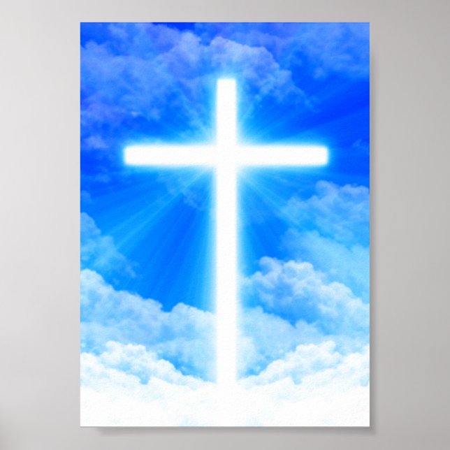 Poster Cristão Personalizável da Cruz de Jesus Cristo Cla (Frente)