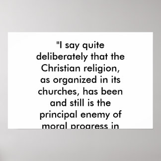 Pôster Cristianismo é inimigo do progresso